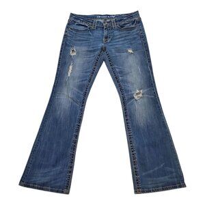 Victoria's Secret SZ 8 Vintage VS Low 5 Flap London Heavily Distressed Blue Jean